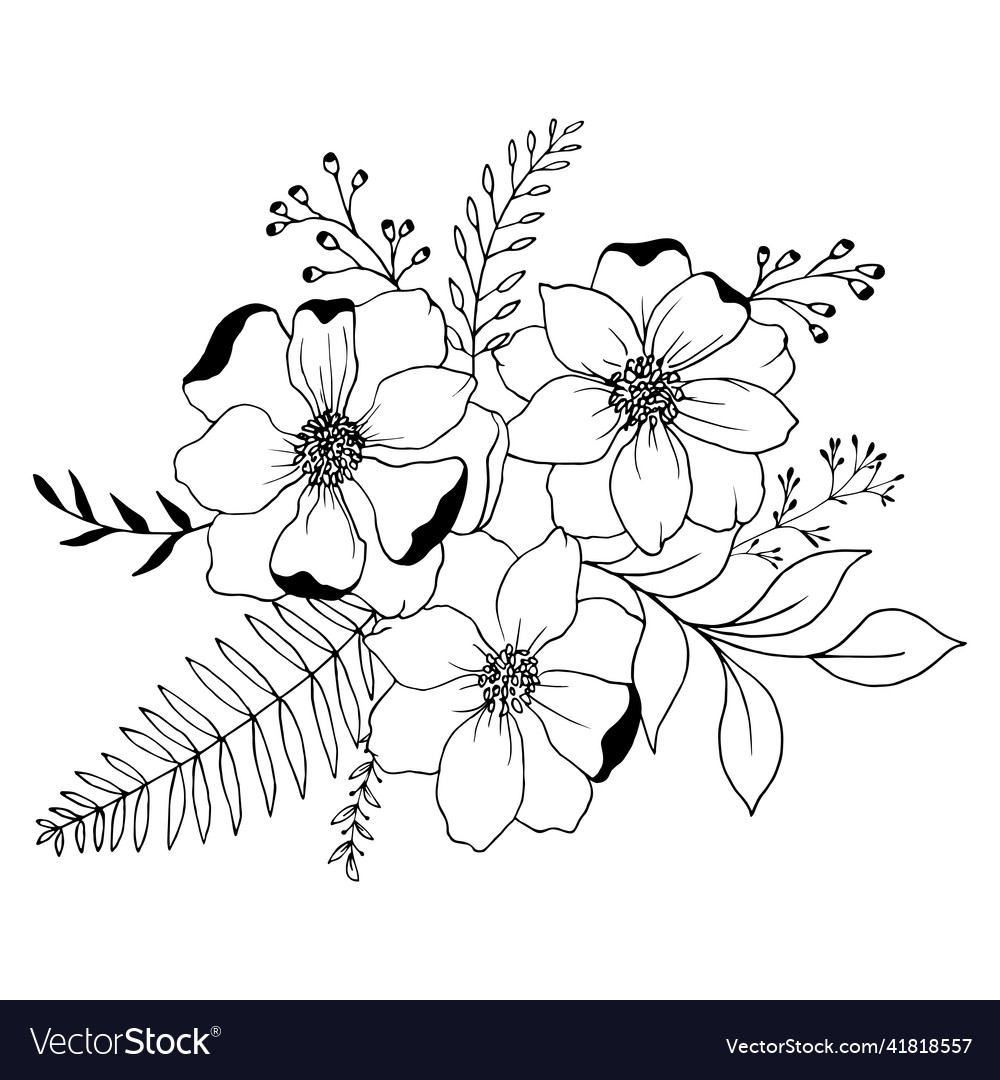 Free printable line drawings of flowers, Download Free printable line ...