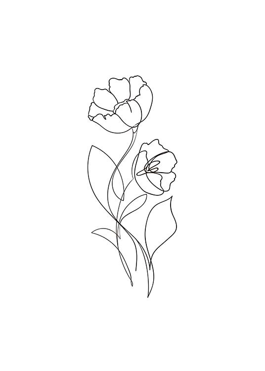 Flower Lines No1 Poster - Simple flower - Desenio.co.uk