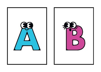 Colorful Fun Lined English Alphabet Flashcards | Printable PDF | TPT