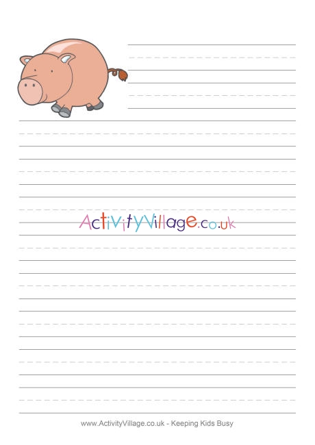 Pig Writing Paper