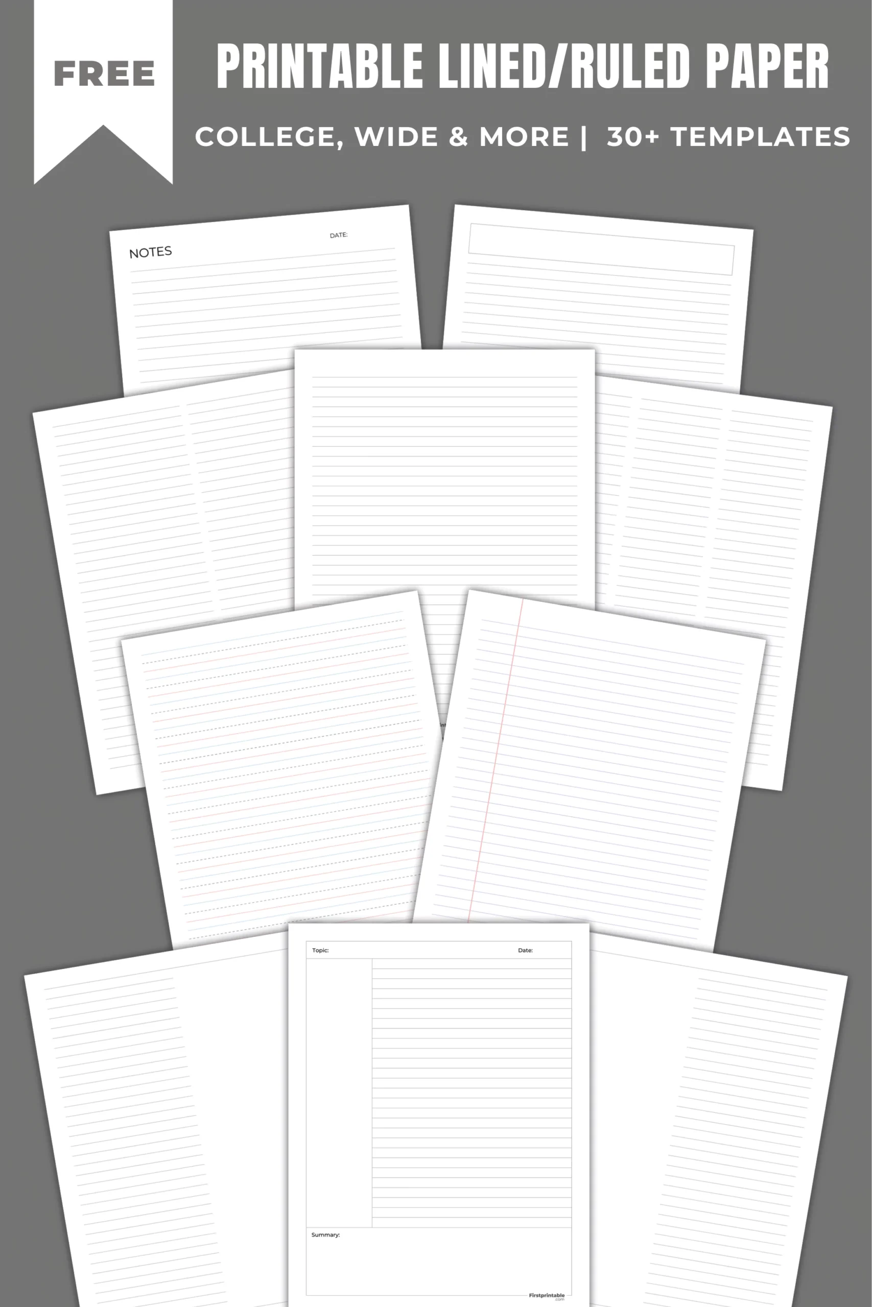 printable lined paper free