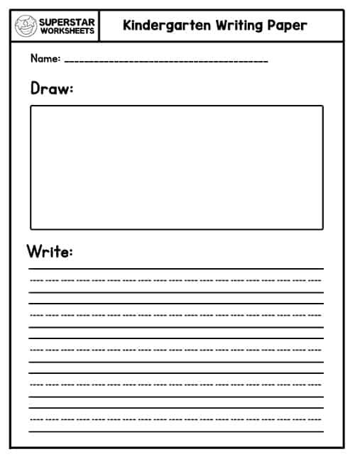 Kindergarten writing paper superstar worksheets worksheets library