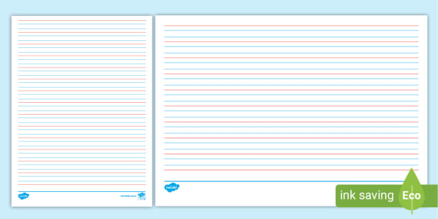 Australian 3-4 Blank Handwriting Lines Landscape &  Portrait