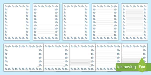 Whale Cute Portrait Page Borders (Under the Sea) - Portrait Page ...