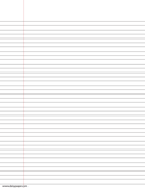 Printable Wide Ruled Lined Paper - Daisy Paper