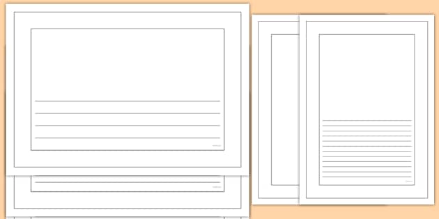 Plain &  Lined Paper Template for Kids - Border Pack