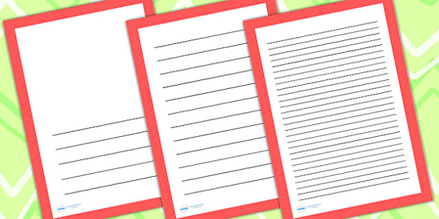 Lined Writing Paper with Border | Twinkl Learning Resources