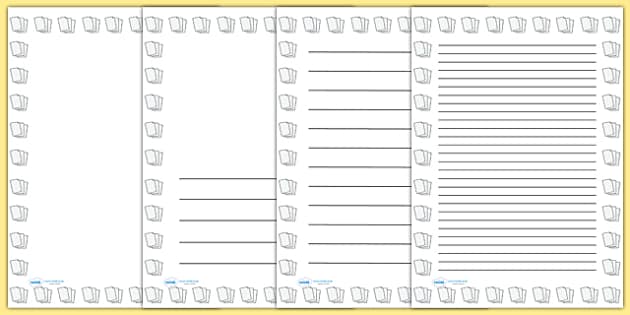 Free Blank and Lined Writing Paper with Border - Writing