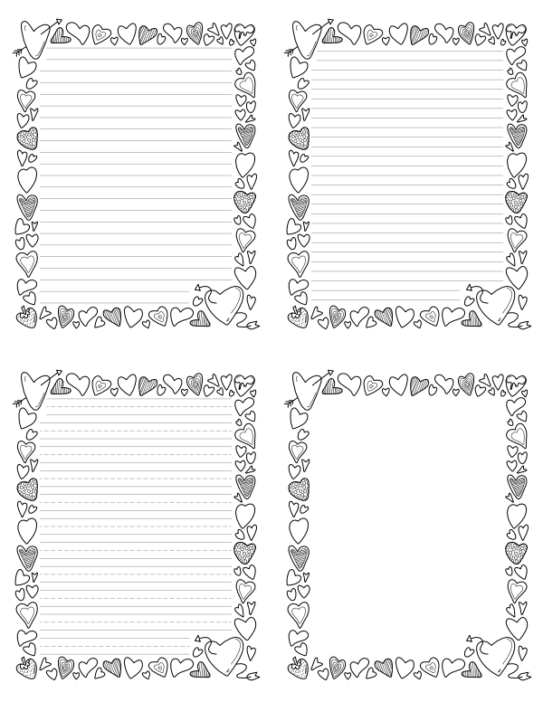 printable lined paper with border pdf