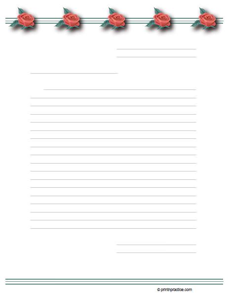 printable lined paper with border pdf