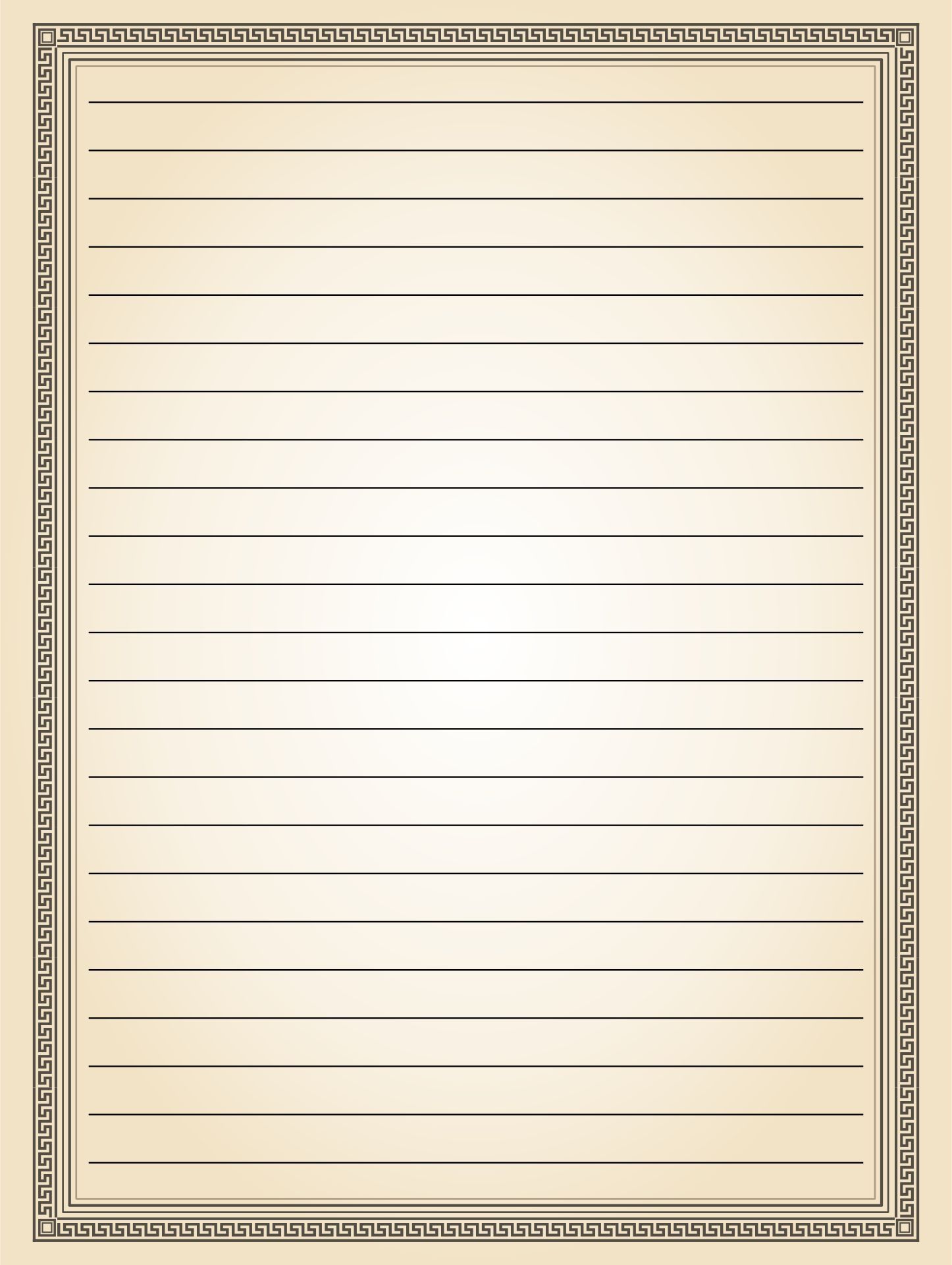 printable lined paper with border pdf