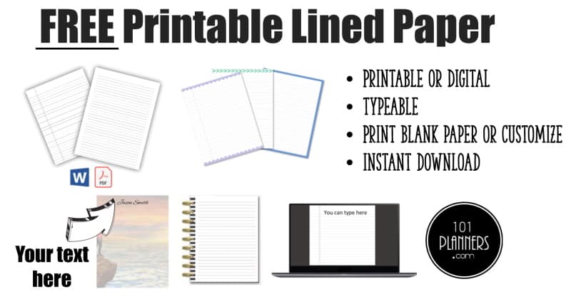 printable lined printing paper