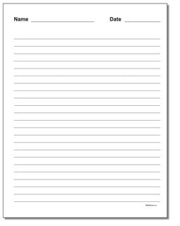printable lined story paper