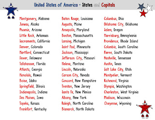 printable list of 50 states and capitals