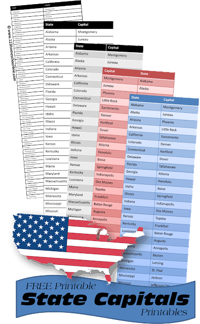 printable list of 50 states and capitals