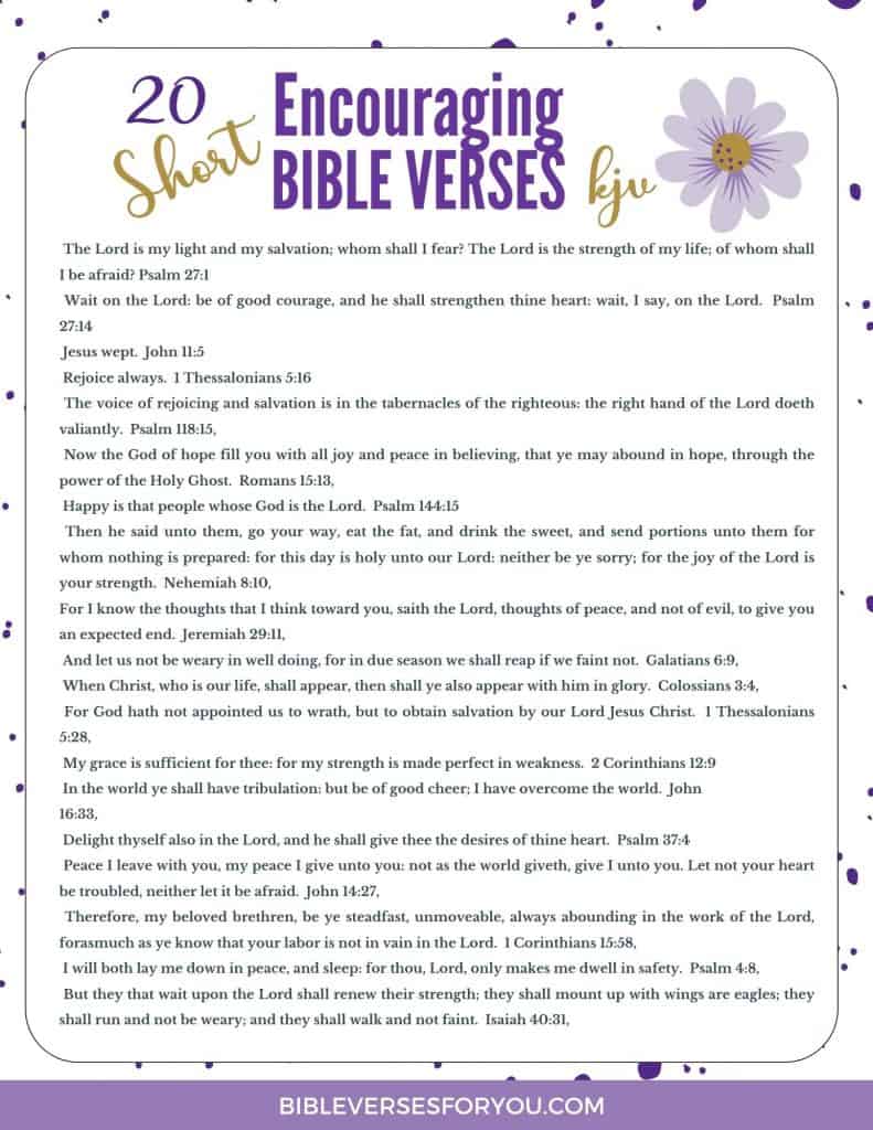 The Best Printable Bible Verses for Encouragement - Worksheets Library