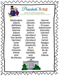 printable list of presidents in order