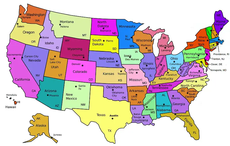 printable list of the 50 states and capitals