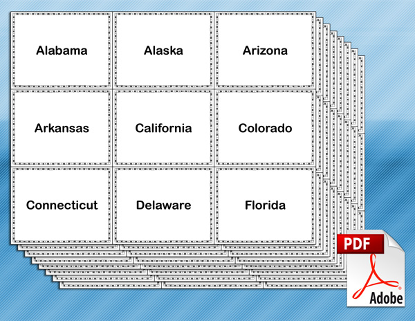 printable list of the 50 states and capitals