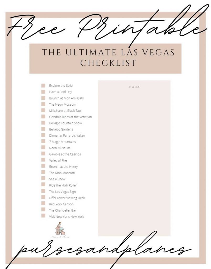 printable list of things to do in las vegas