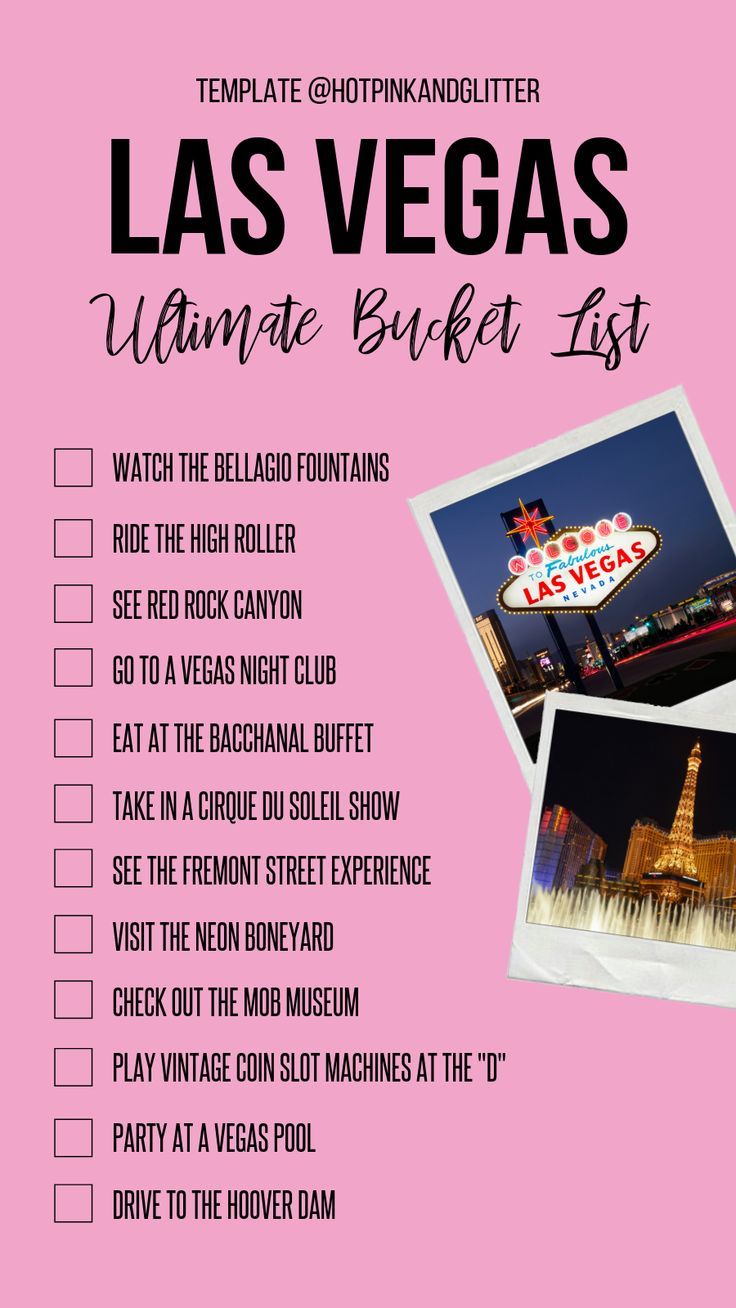 printable list of things to do in las vegas