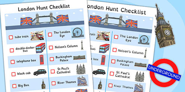 printable list of things to do in london