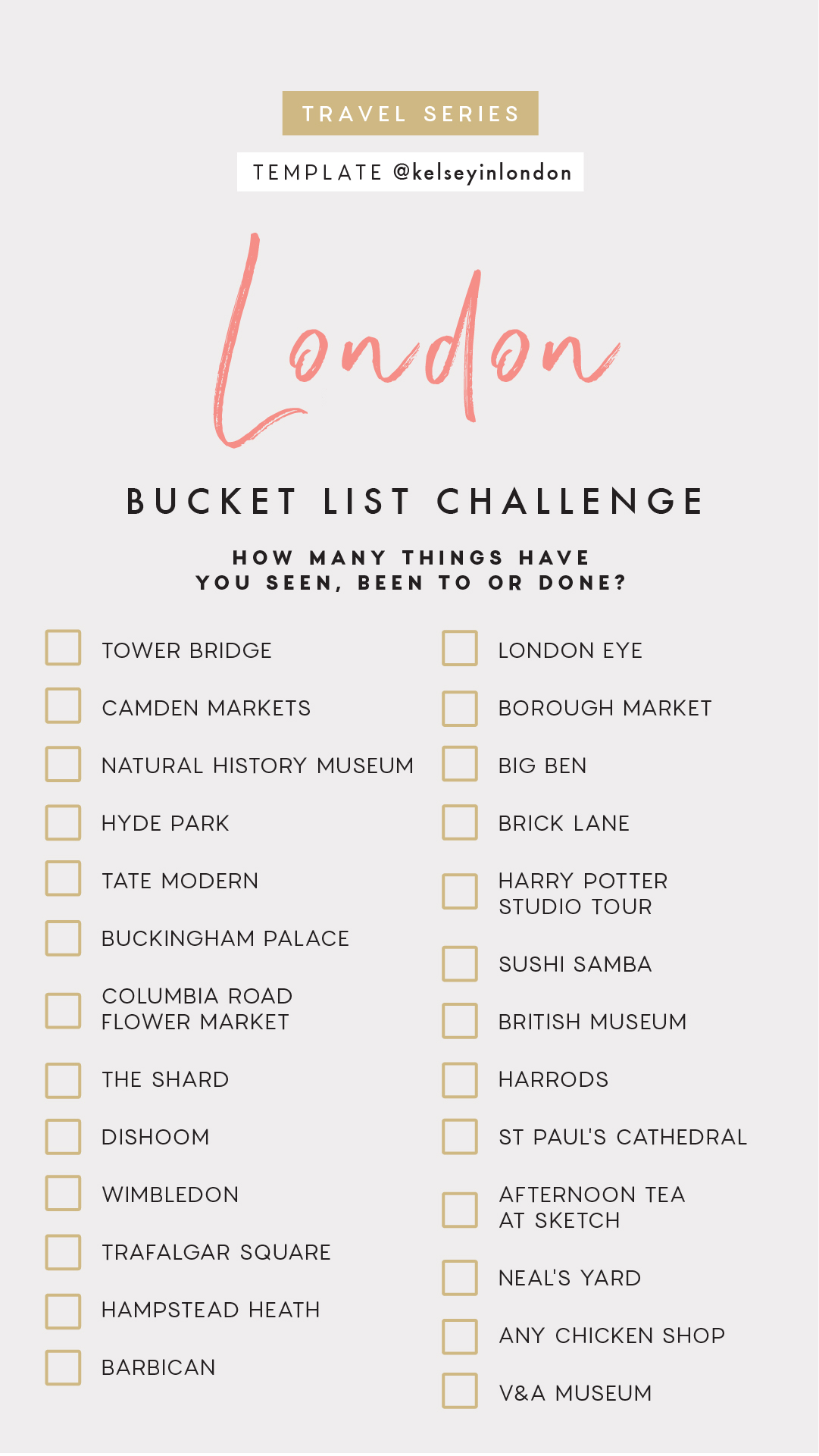 printable list of things to do in london