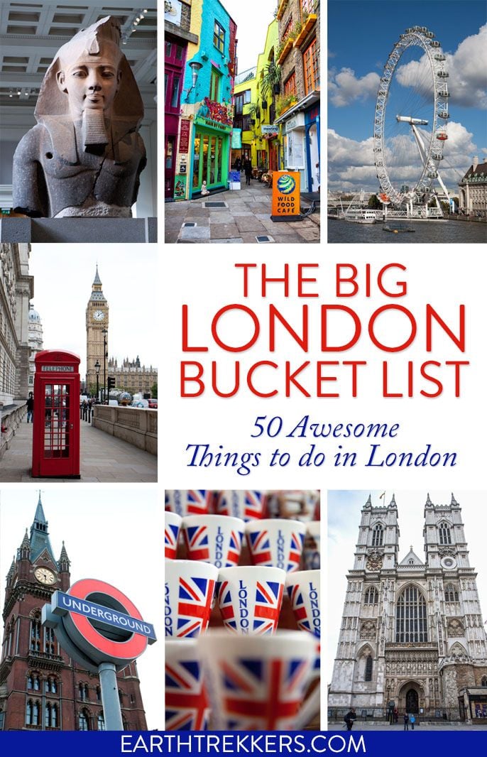 printable list of things to do in london