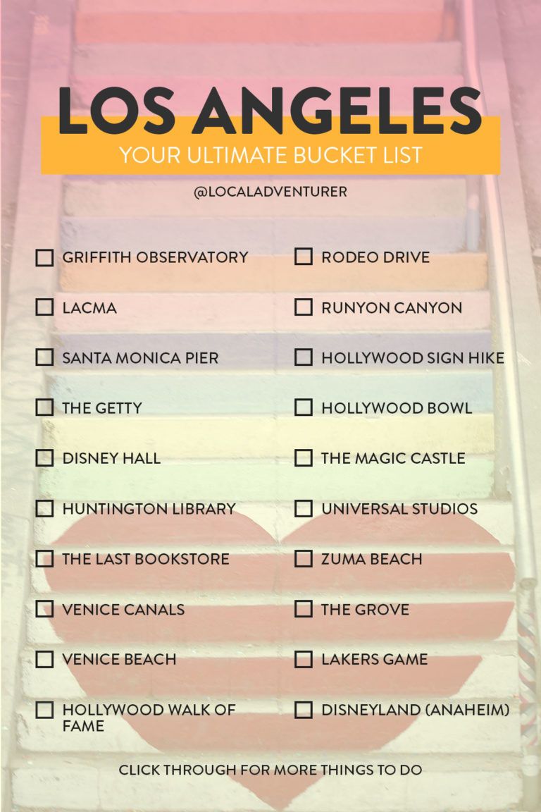 printable list of things to do in los angeles