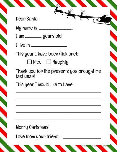 printable list to santa