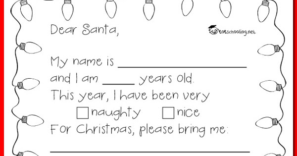 printable list to santa