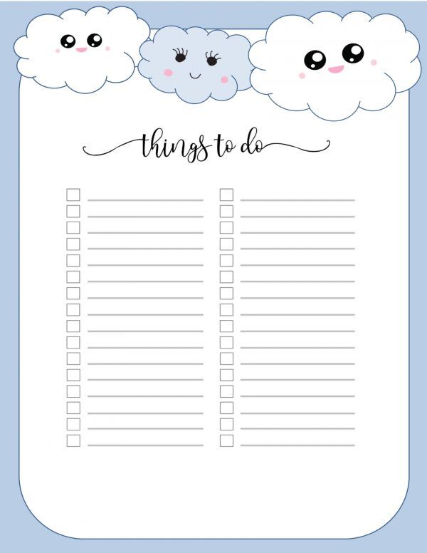 Printable Blank List Simple List Template Planner Insert Checklist ...