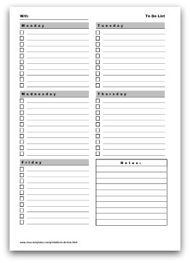 printable list