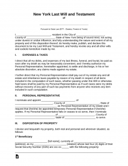 printable living will form nys