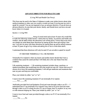 printable living will pdf