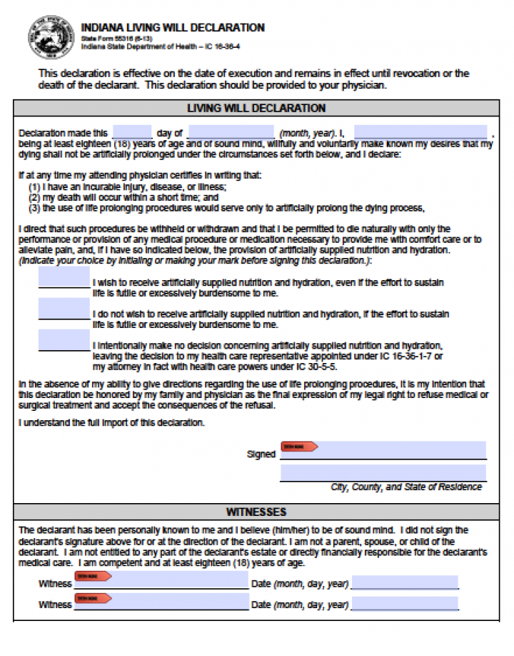 printable living will pdf