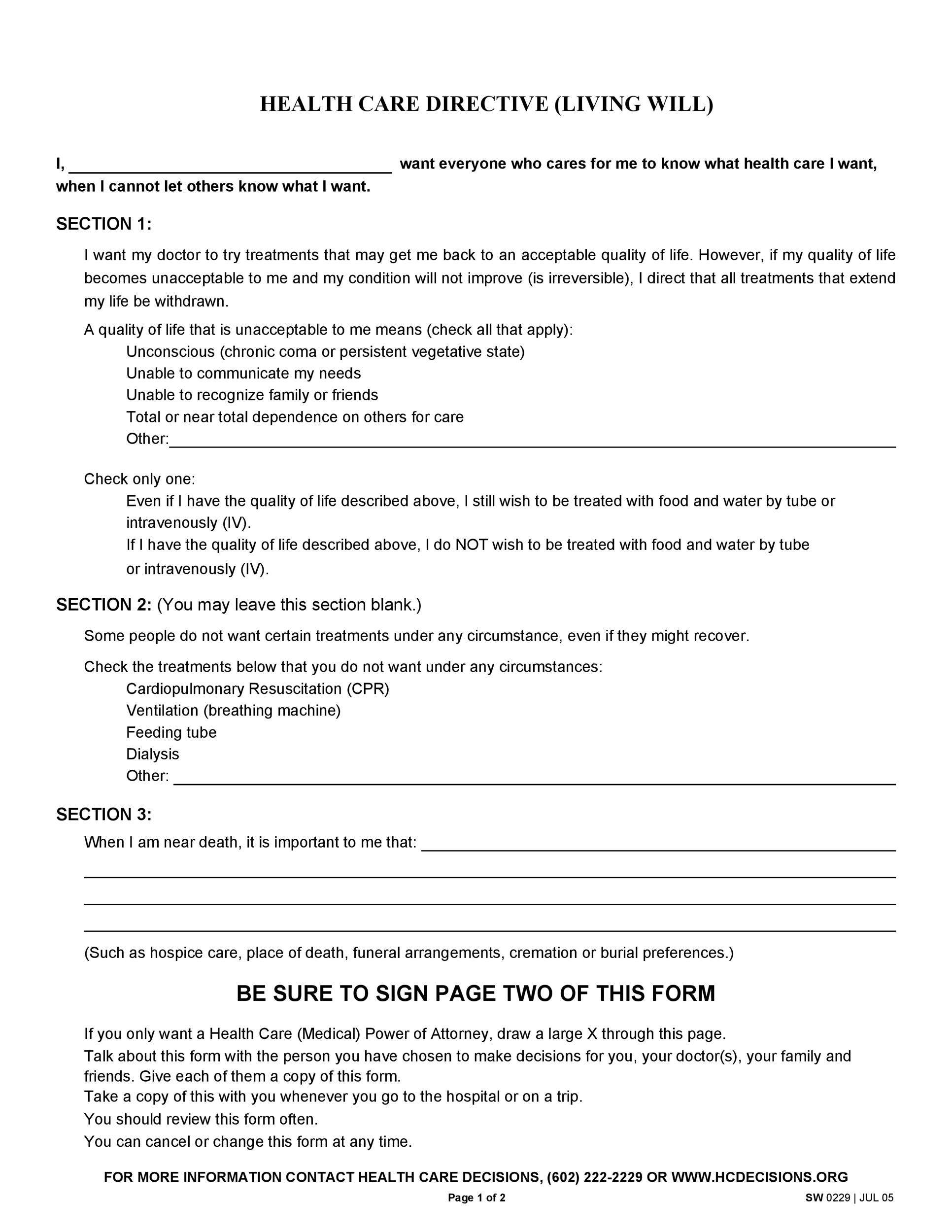 50 Free Living Will Templates &  Forms [Word] ᐅ TemplateLab