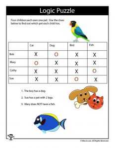printable logic puzzles answers