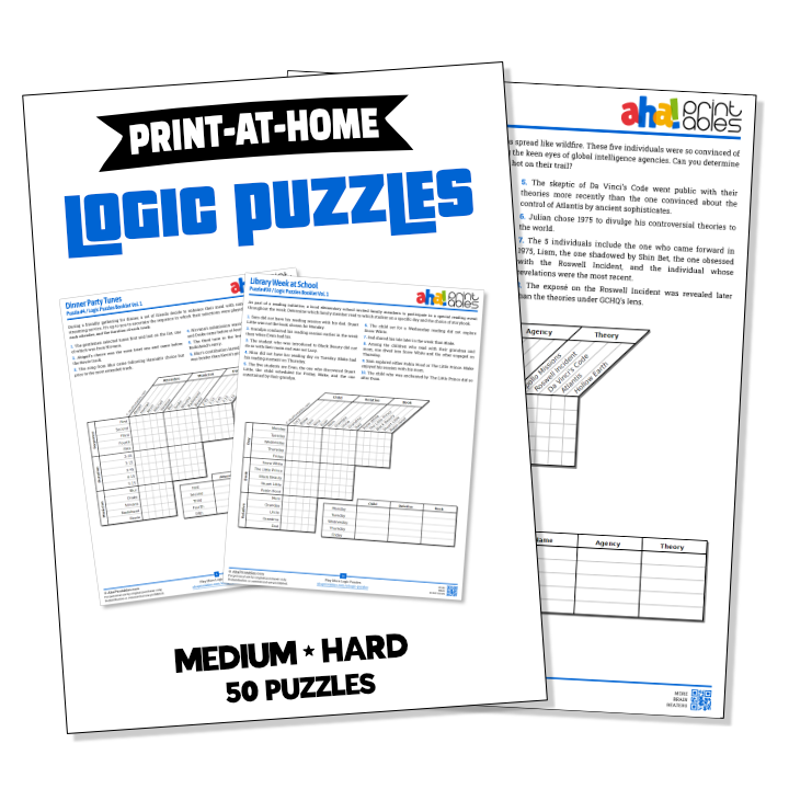 Printable Logic Grid Puzzles - Brainzilla