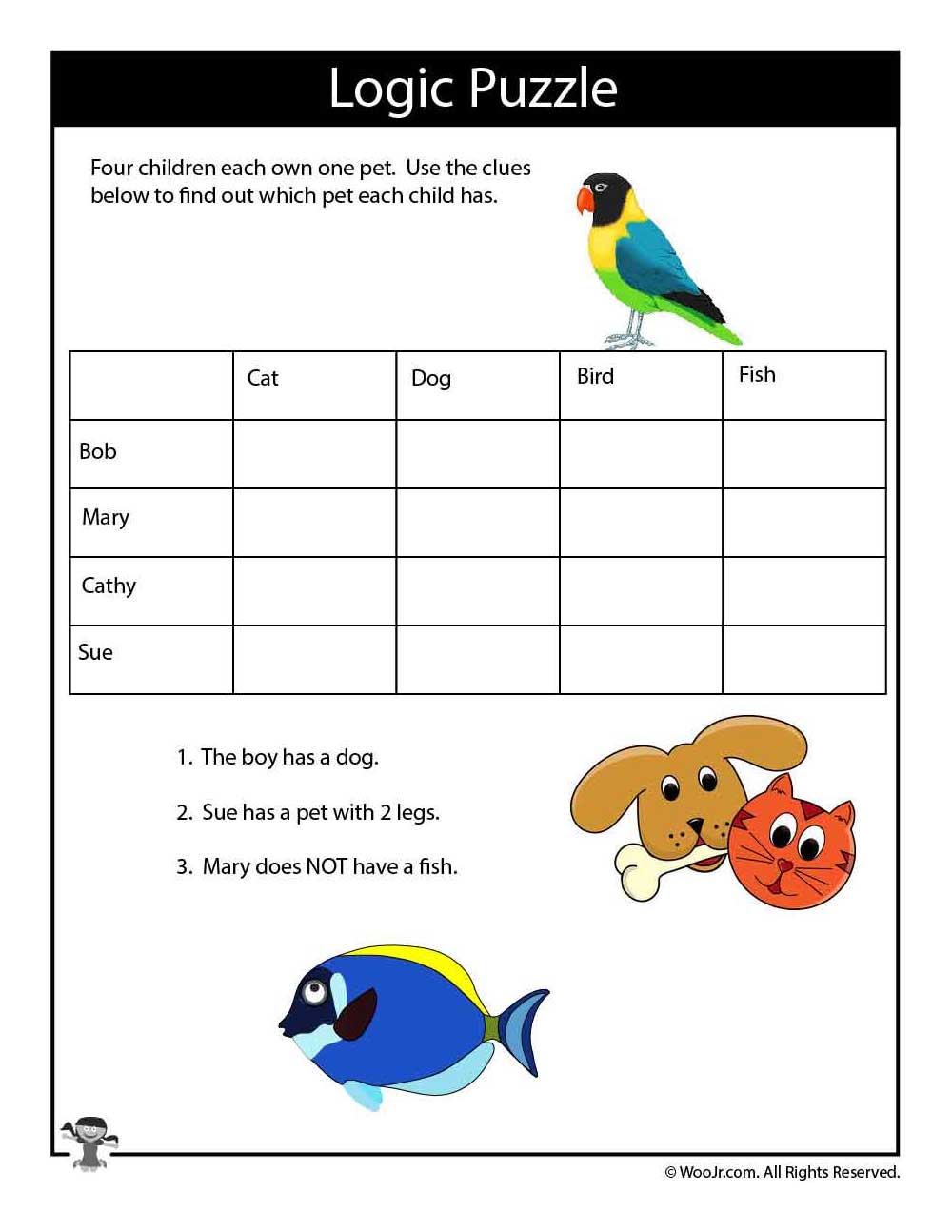 printable logic puzzles for middle schoolers