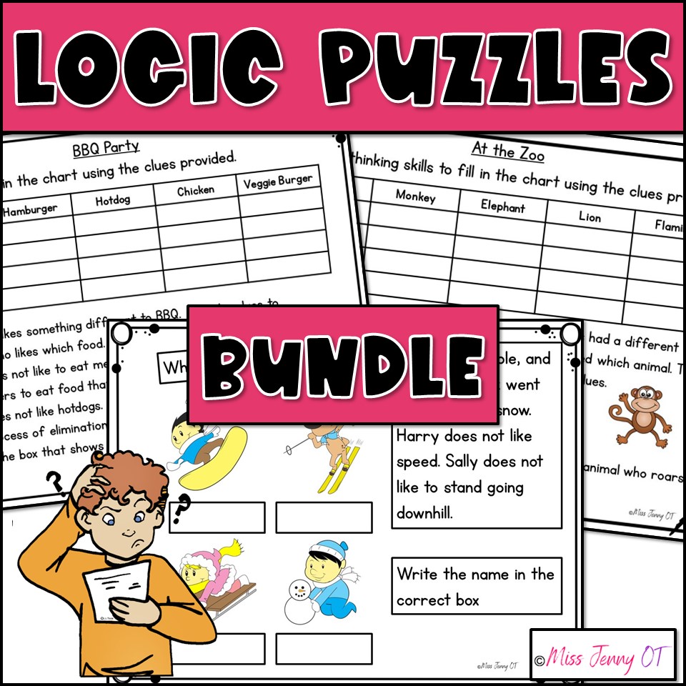 Executive Functioning Activities Logic Puzzle Worksheets for Kids ...