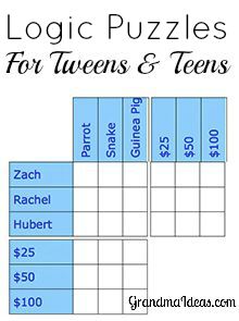 printable logic puzzles high school