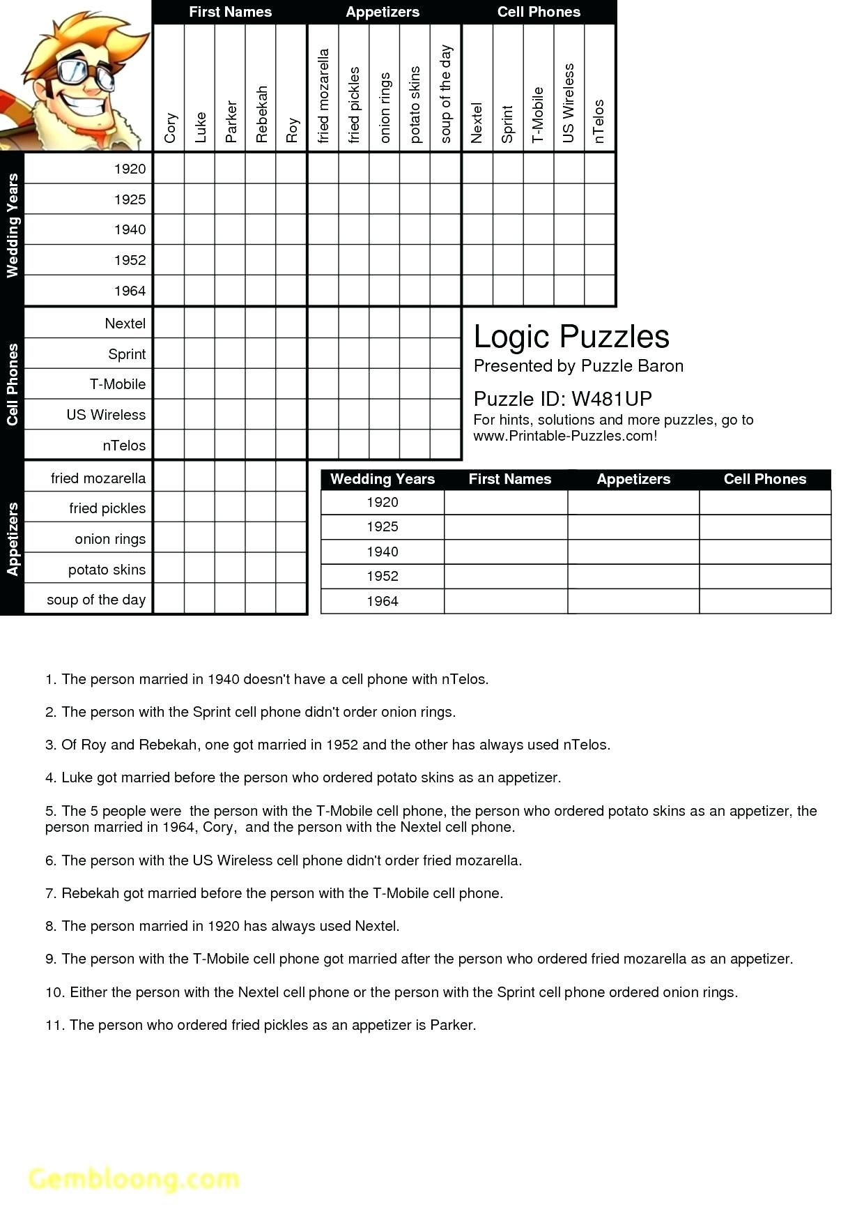 Printable Logic Puzzle Grid Blank - Printable Crossword Puzzles