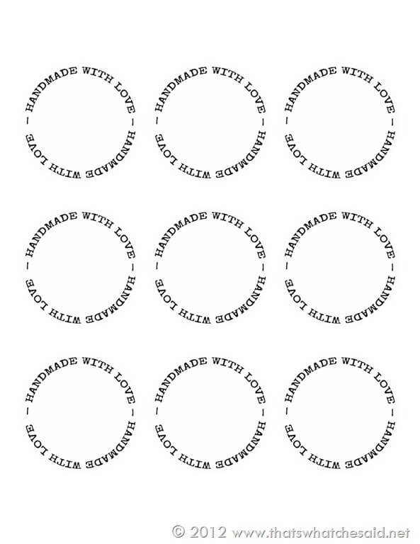 Free Printable Handmade With Love Tags | i should be mopping the floor