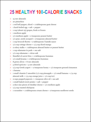 printable low calorie grocery list
