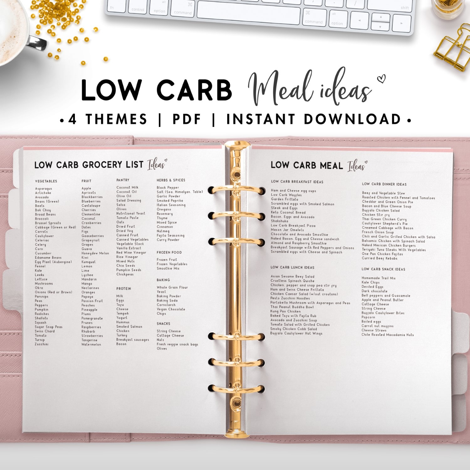 Low Carb Calorie Grocery List &  Meal Ideas - World of Printables