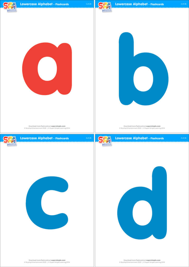 Lowercase Alphabet Flashcards - Super Simple