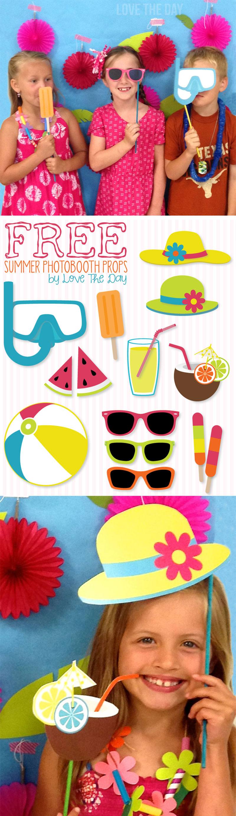 FREE Summer Photobooth Props Printables by Love The Day