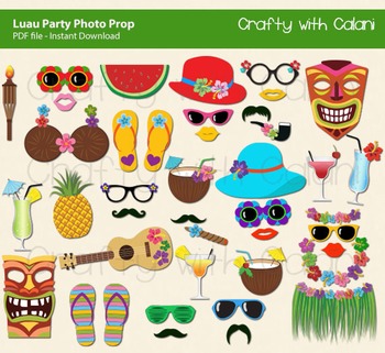 printable luau photo booth props