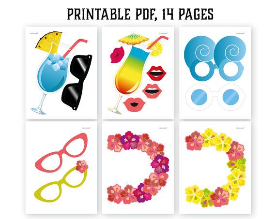 printable luau photo booth props